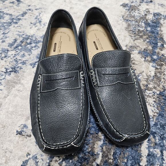 Rockport Walkability Penny Loafer Men’s 10.5M Navy Trutech Shock Absorbing EUC - Picture 3 of 7